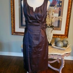 Adrianna Papell Deep Grey satin Sleeveless classic elegant Dress
